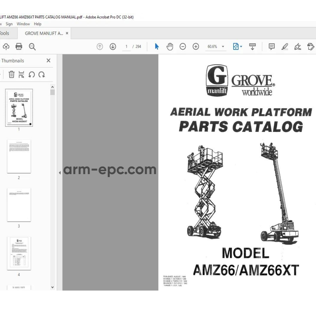 GROVE MANLIFT Manuals