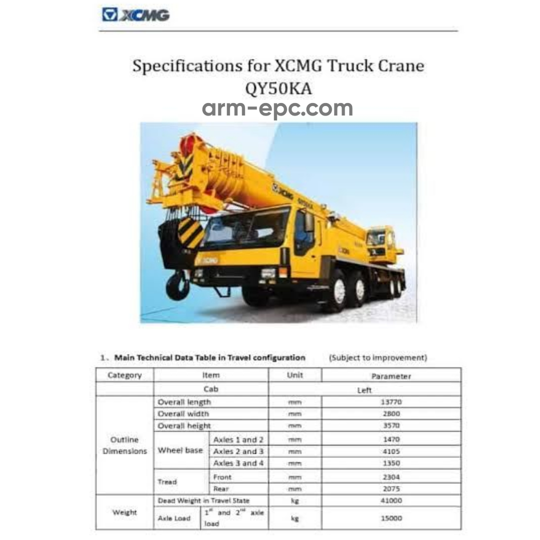 XCMG QY50K Parts Manuals