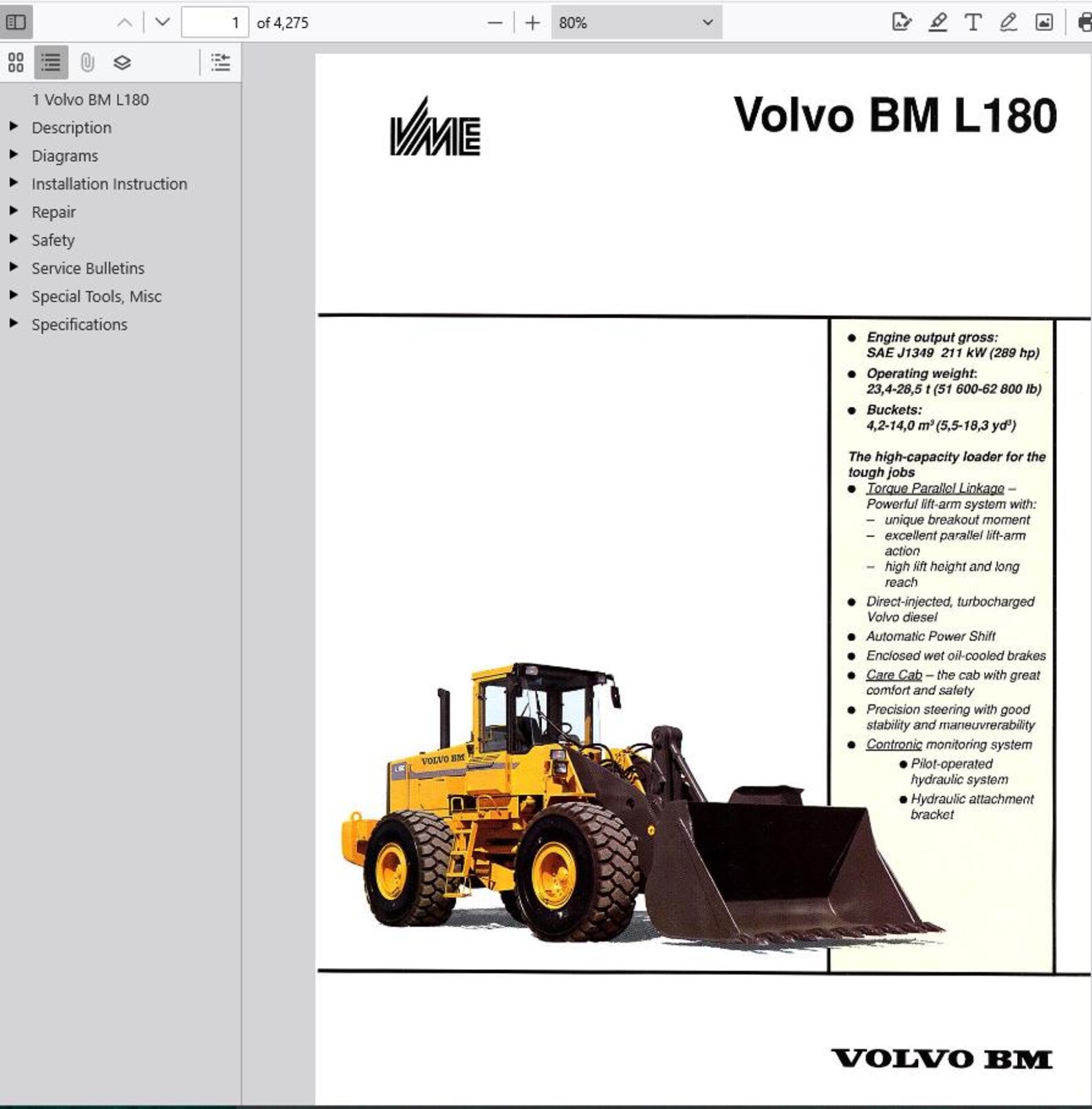 Michigan (Volvo VME) Manuals