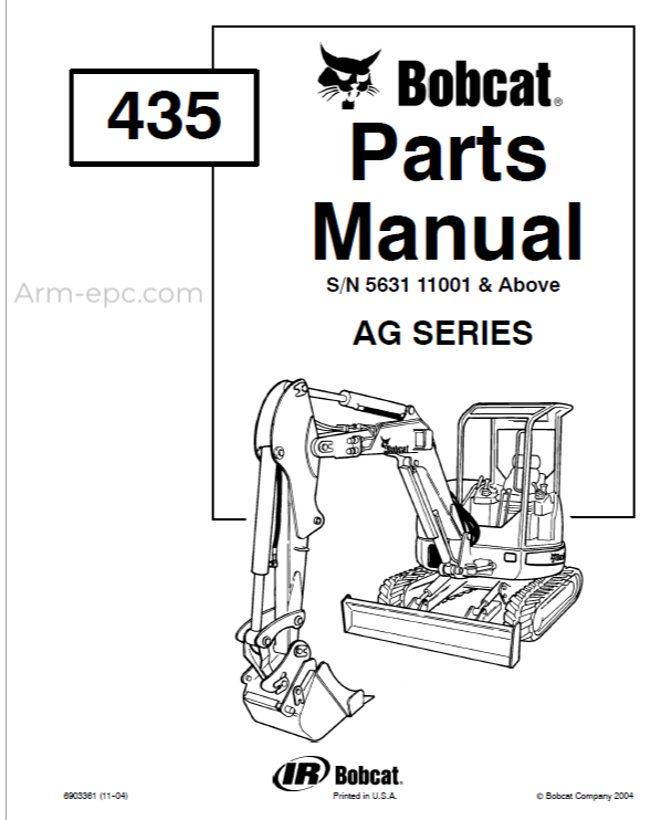 Bobcat 435AG Mini Excavator Parts Manual