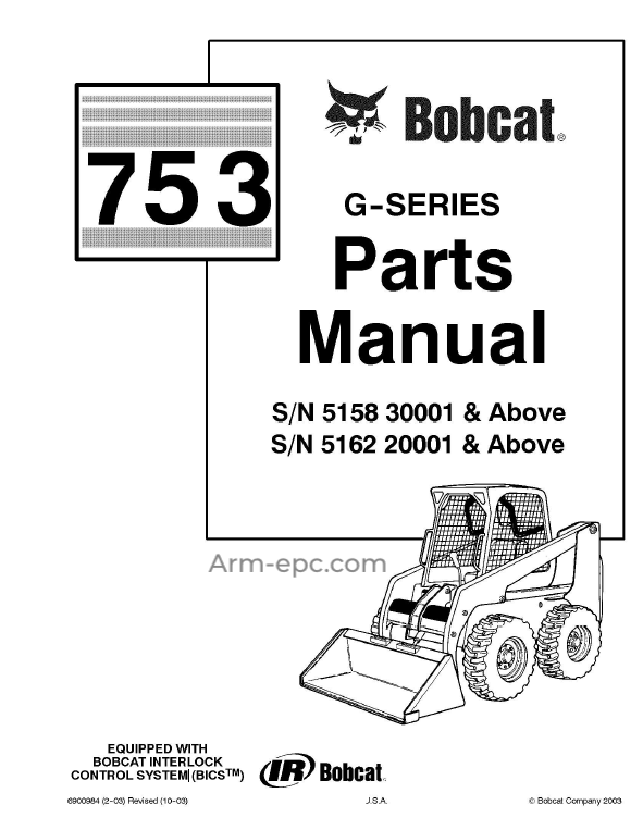 Bobcat 753 G-Series Parts Manual