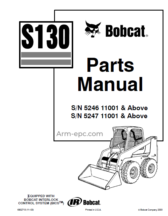 Bobcat S130 Parts Manual