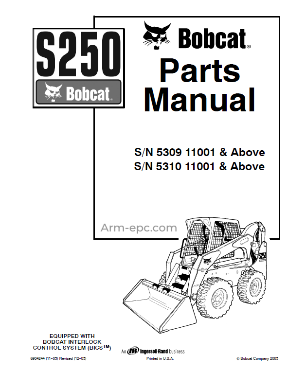 Bobcat S250 Parts Manual