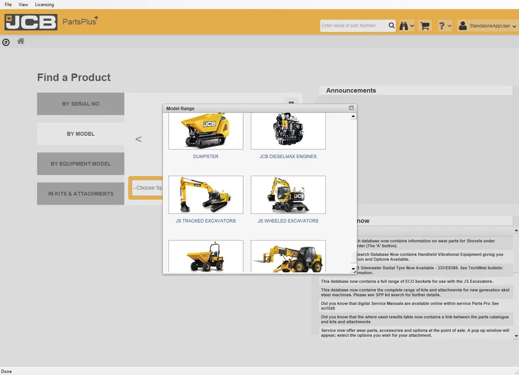 JCB Parts Plus Electronic Parts Catalog (EPC)