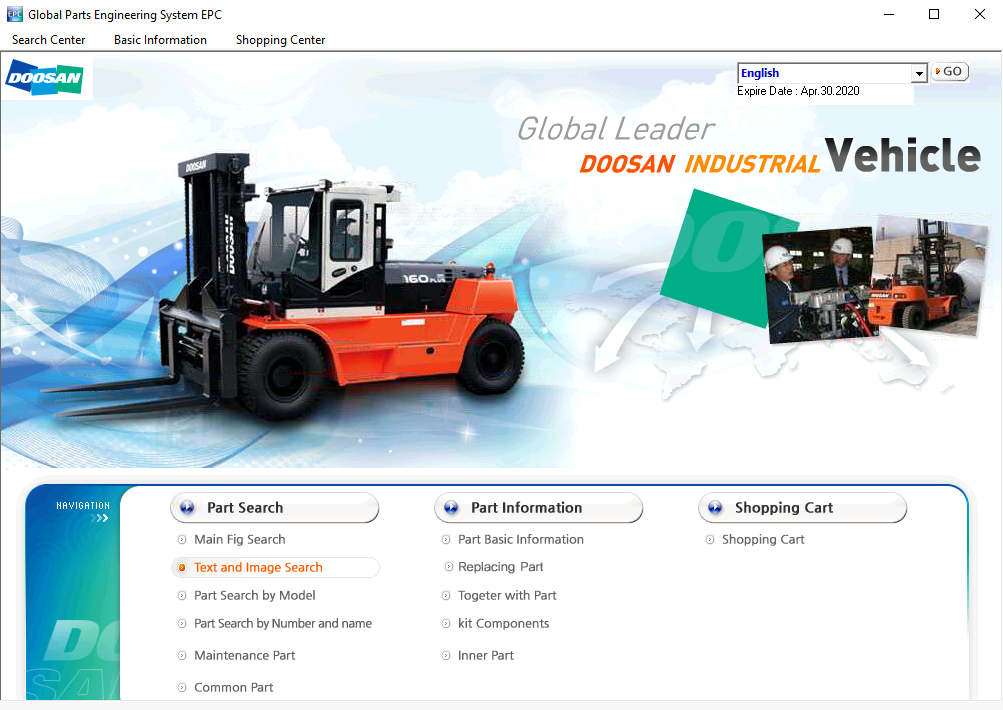 Doosan Forklift GPES Electronic Parts Catalog (EPC) 2019