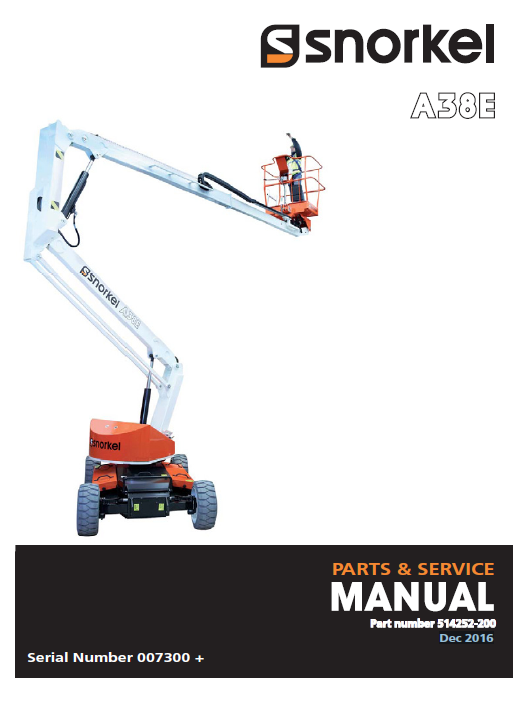 Snorkel A38E Parts and Service Manual